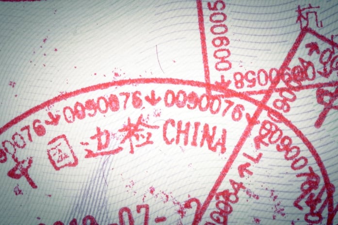 china entry stamp in passport