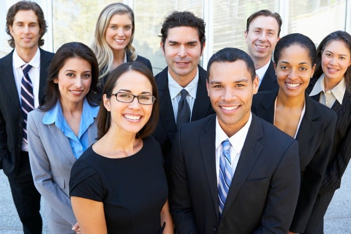 group of different ethnic co workers