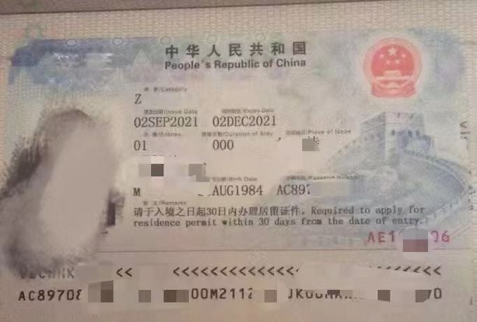 new china z visa 2021