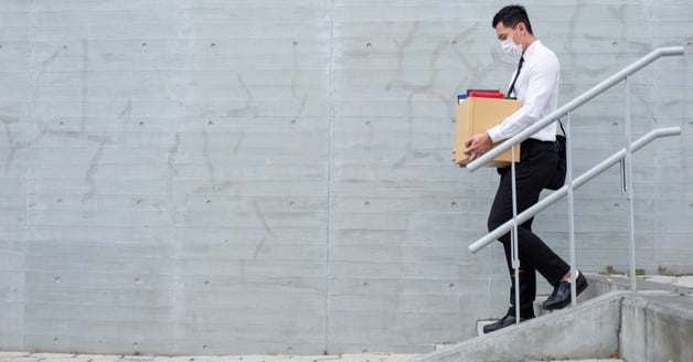 Man carrying out his office supplies