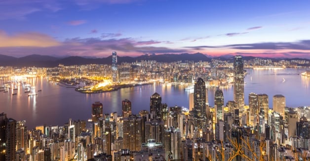 Hong Kong skyline at night